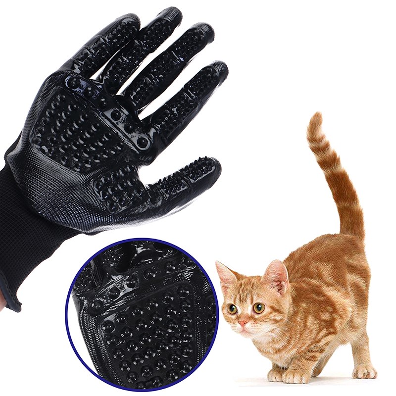 Pet hair combing gloves Cat Grooming Glove Hair Deshedding B - 图0