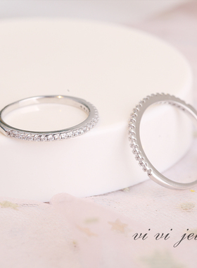 小排钻戒群镶结婚戒o指锆石叠戴时尚经典百搭对戒排戒钻闭口女戒