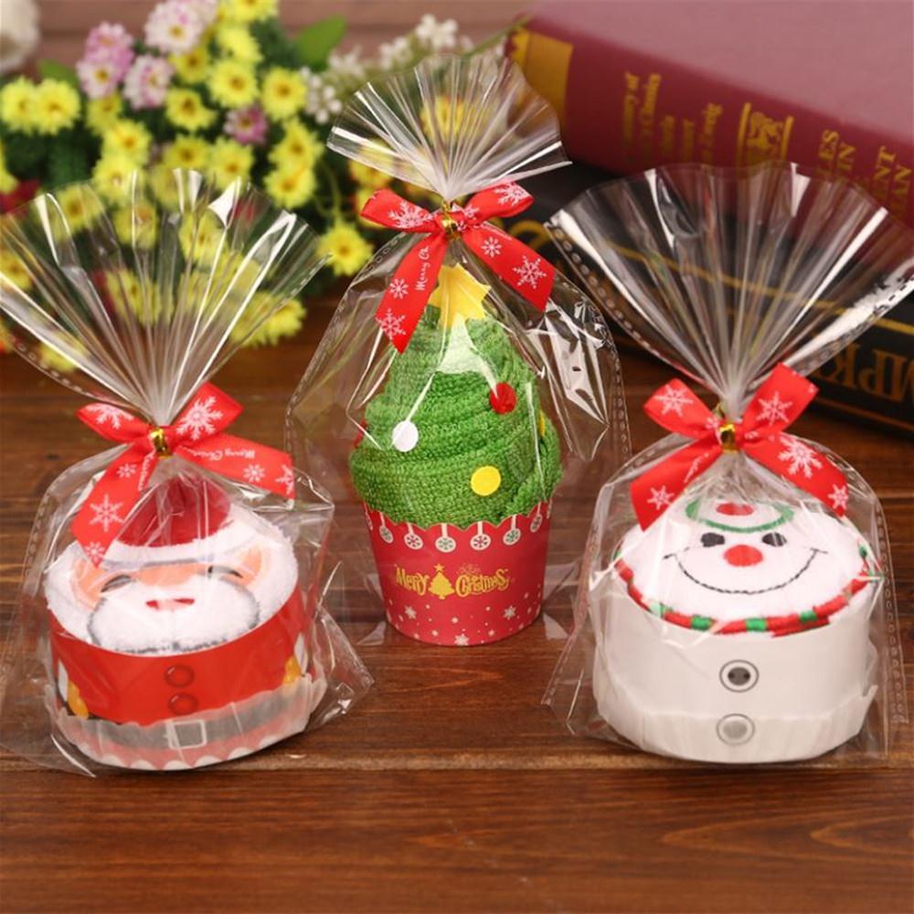 推荐30x30cm Exquisite Christmas Gift Cupcake Cotton Towel wi - 图1