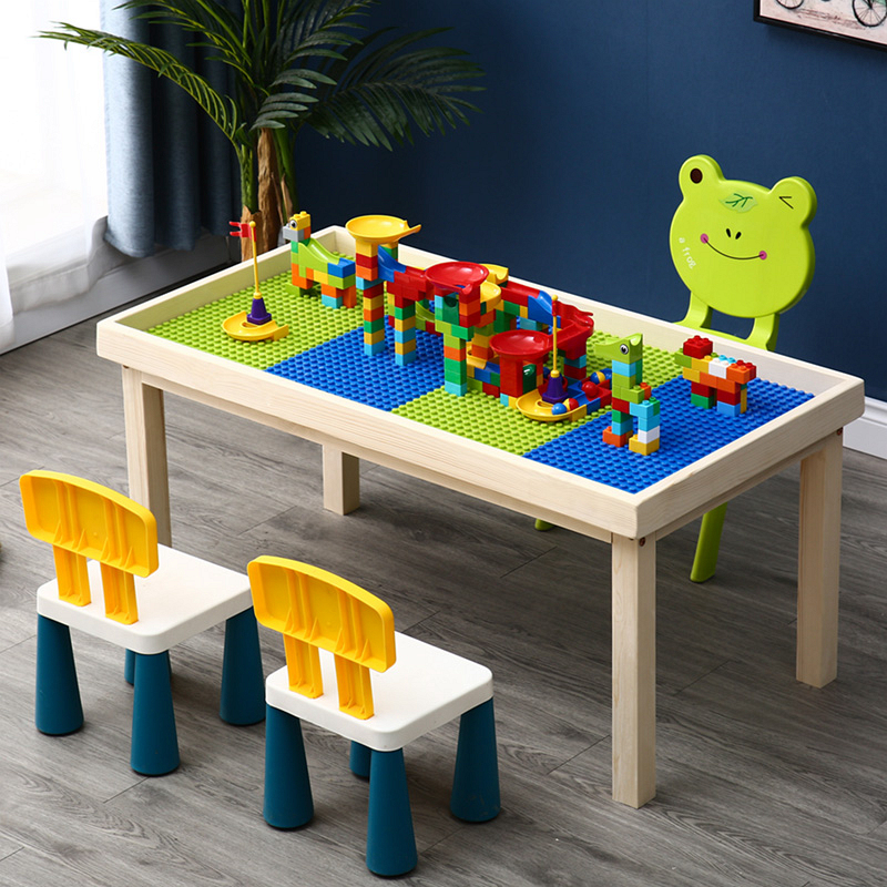 儿童多功能智3桌实木2岁拼装益智积木玩具木男女孩6积力动脑4宝宝-图2
