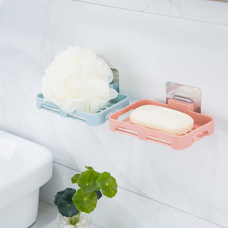 Plastic Drain Soap Box Holder Tray wall mount shower kitchen - 图3