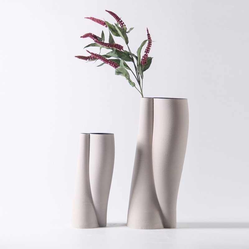 degn miniralist fumnishinrs 3DD twisted Ceramic Vase de - 图0