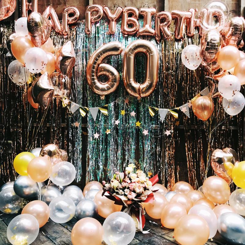 网红Rose Gold Wedding Birthday Party Balloons Happy Birthday - 图2