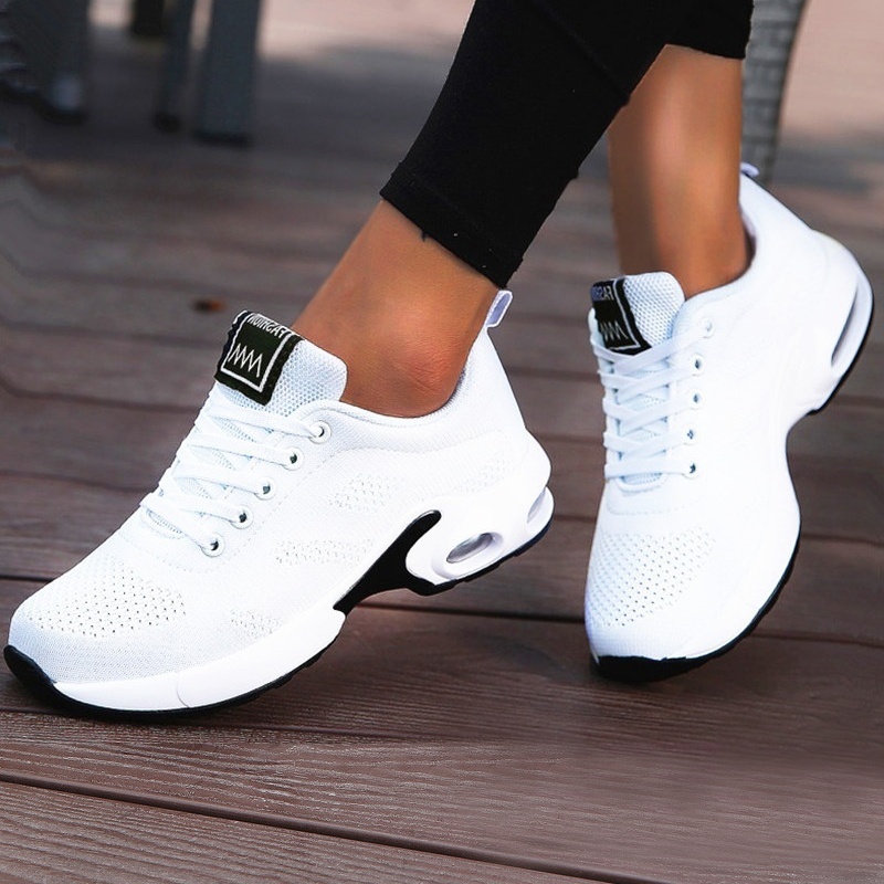 推荐Ladies White Sneakers Female Running Shoes Breathable Ca - 图1