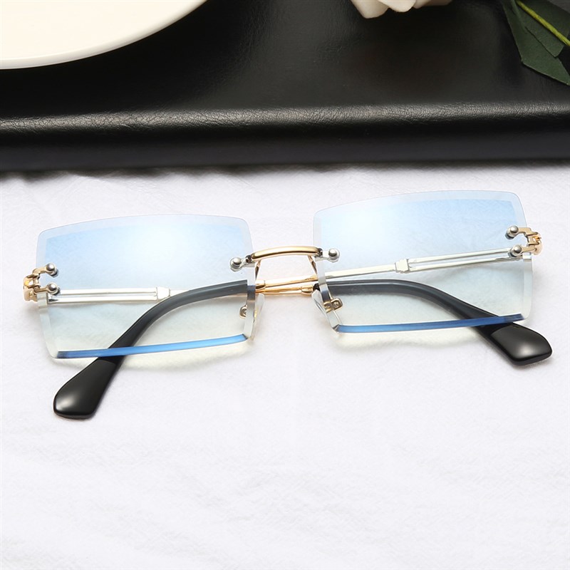 shlon Square Riaiess Sunglasses New Women SmmlVl Sun glas - 图3