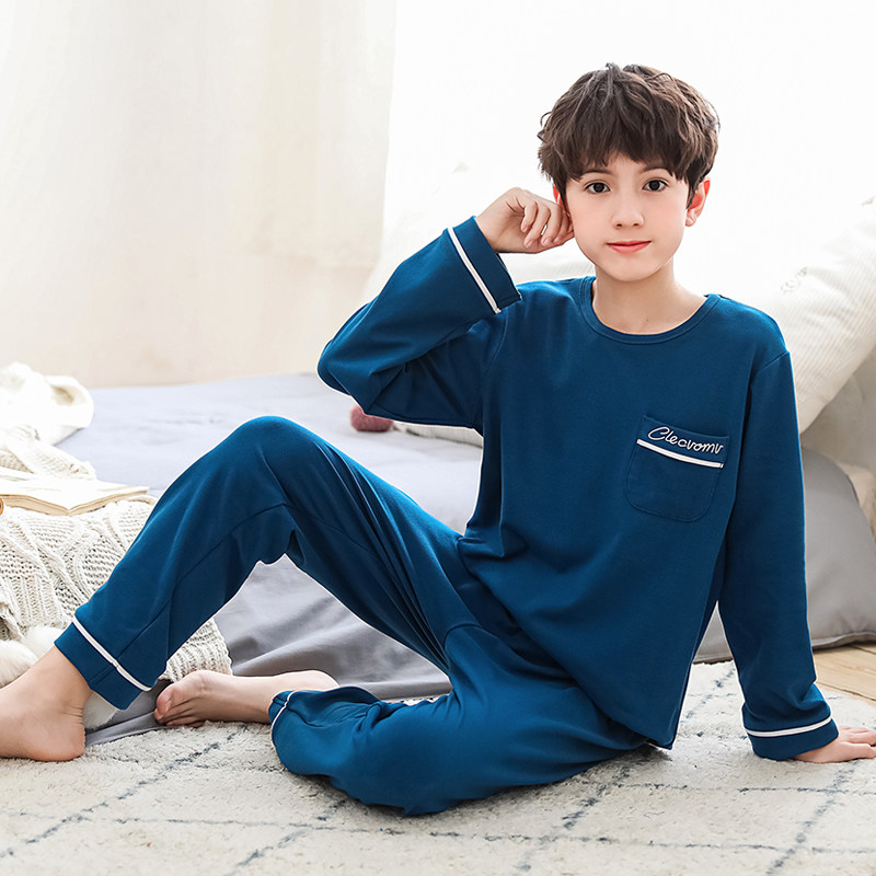 儿童睡衣男童春秋薄款男孩大童长袖空调服小孩秋季家居服套装,淘宝优惠券,粉丝福利购,淘宝优惠卷