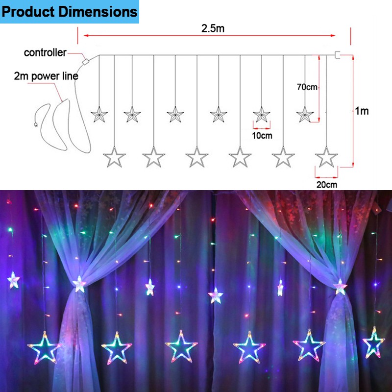 速发Christmas Fairy Lights Festoon Led String Lights Star Ga - 图1