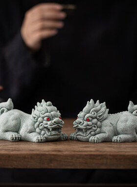 记今朝《青砂石》貔貅摆件招财聚财客厅家居装饰品开业礼品工艺品