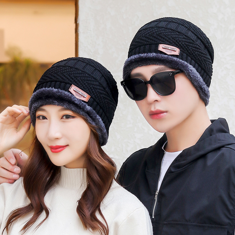 推荐men women winter warm hats + scarf knitted caps hat 冬季 - 图1