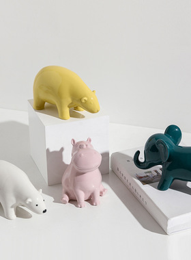 北欧摆件家居饰品现代简s约动物酒柜装饰摆设玄关陶瓷创意节日礼