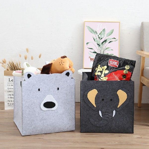 网红Large Felt Kids Carton Toy Storage Basket Washable Dirty-图1