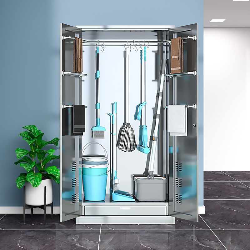 不锈钢清洁柜学校拖把收纳柜卫生柜阳台储物柜户外保洁工具柜,淘宝优惠券,粉丝福利购,淘宝优惠卷