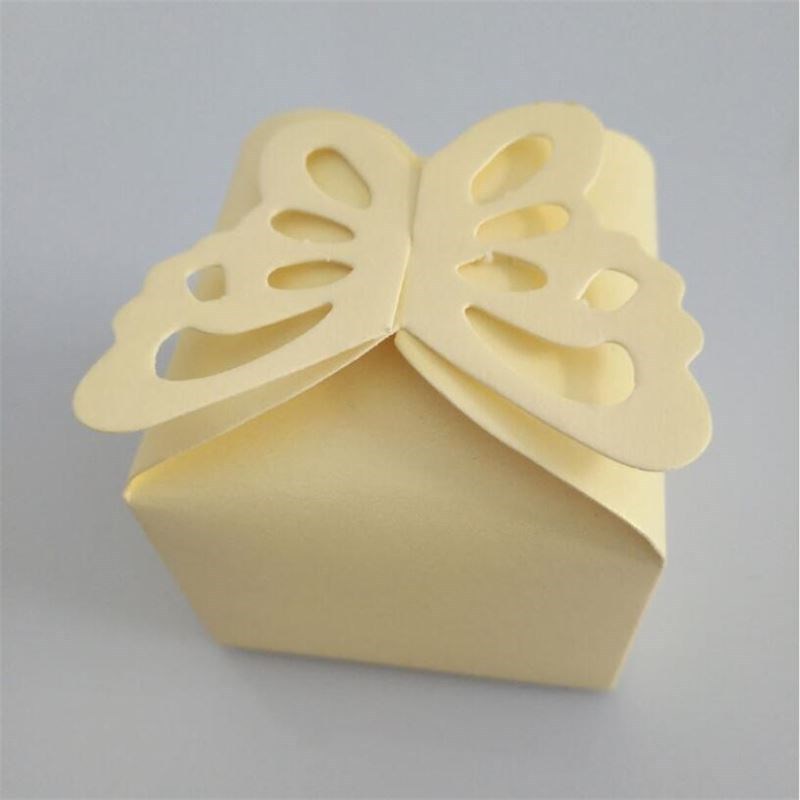 新品10Pcs/lot Folding DIY Butterfly Wedding Candy Box For Id - 图2