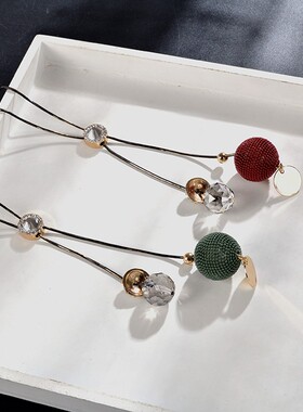 2020年新款韩国毛衣链长款百搭简约缠绕球球水晶水钻Y链子项链配