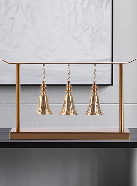 新中式金属铜铃铛创意古典摆件客厅玄关酒柜样板房酒店铃编钟饰品