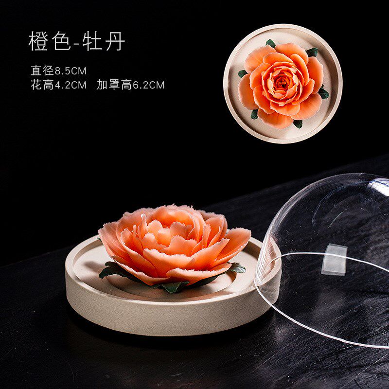 冰种纯手工陶瓷花莲花芍药迷你型客厅书H房办公桌香插扩香器礼品
