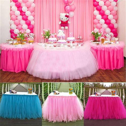 推荐Tulle TUTU Table Skirt Tableware Wedding Party Xmas Baby - 图2