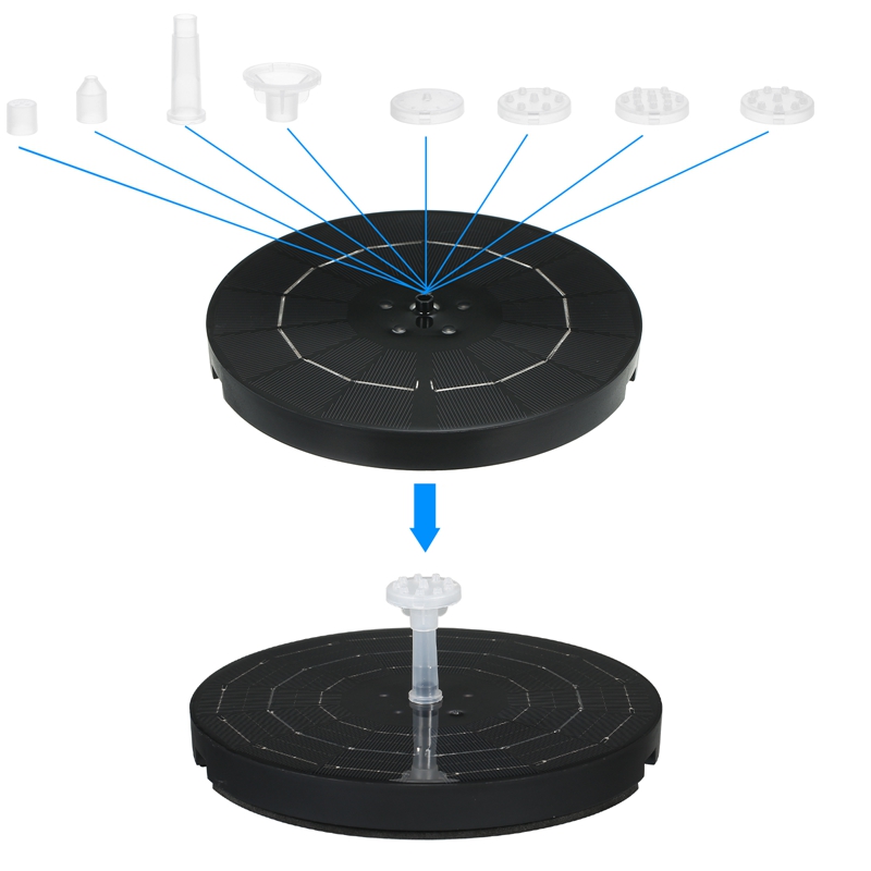 3.8W Floating Solpar Punel Pooered Fountain Pamp Cwlorful-图1