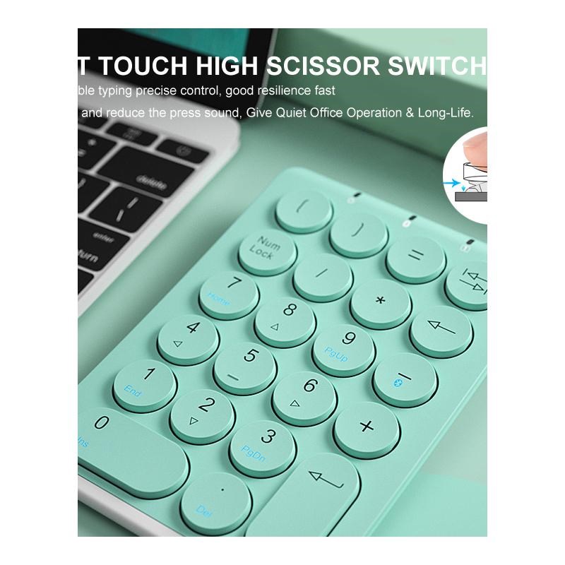 B.O.W Portable Slim Mini Number Pad, 22 Keys Bluetooth  Wire - 图2