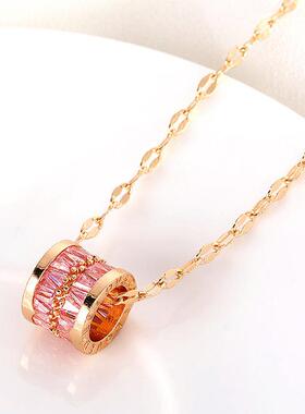小众高货316L Stainless Steel 3 Color Round Pendant Necklace