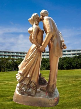 玻璃钢仿铜欧式爱情人物雕像户外城市园林景观雕塑商场酒店摆件