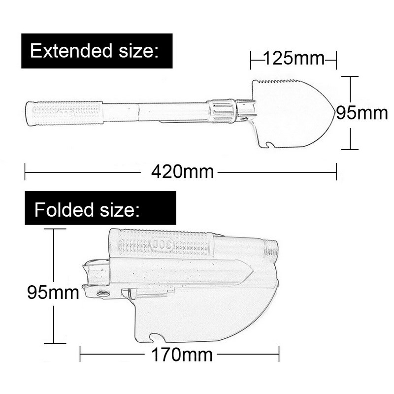 Military Portable Folding Shovel Multifunction Stainless Ste - 图1