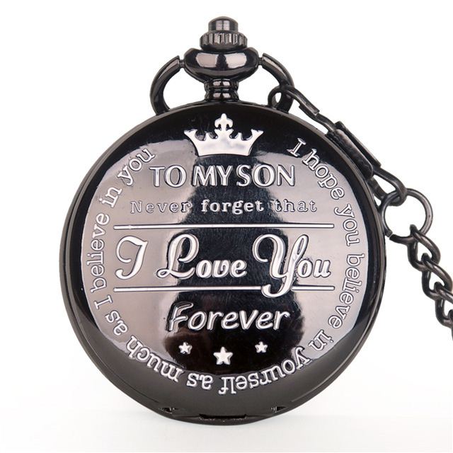 新品Best Gift Quartz Pocket Watch Chain To My Son Necklace F - 图0