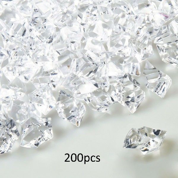 新品200pcs DIY Fake Crushed Ice Rocks Cubes Acrylic Irregula - 图0