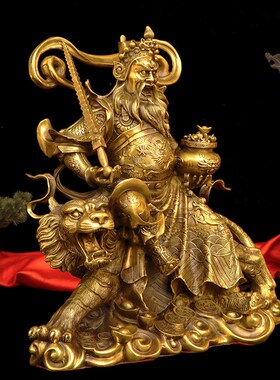 铜赵公明武财神骑虎坐p像黑虎赵元帅站像家用玄关店铺桌面供奉摆