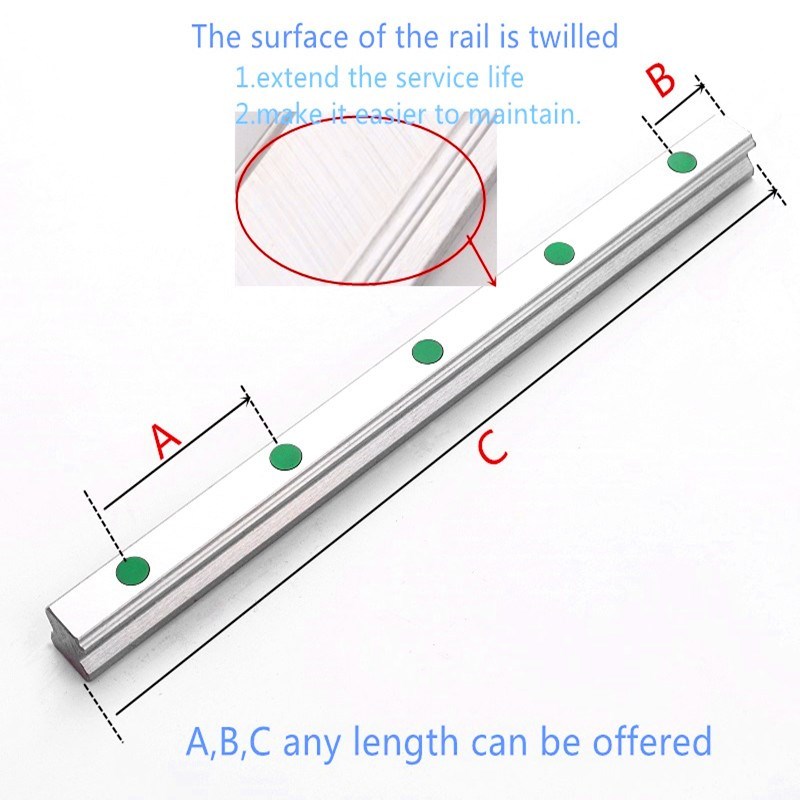 推荐2pc HGR15 HGH15 Square Linear Guide Rail width 15mm leng-图0