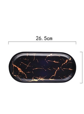 Marble Ceramic Oval Plate Creative Dish Jewelry Storage Tray