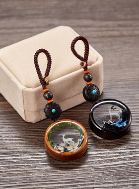 一鹿相随汽车情侣钥匙扣挂件摆件个性文艺吊坠生日耶诞情人节礼品