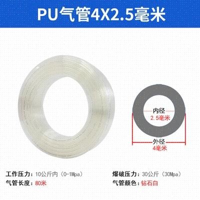 12mm16空压机气动pu8msm10厘管线6mm管汽气透明软管管高压bm气泵 - 图0