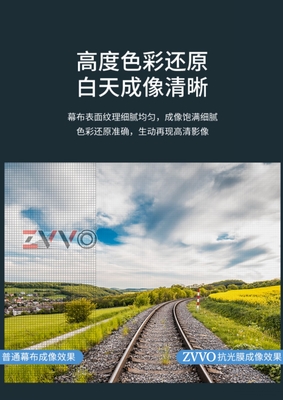 ZVVO100120寸4K高清投影幕布灰晶画框幕M布黑晶窄边框抗光幕169 - 图3