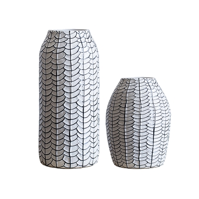 teamouthf fish basket bl ck and whide vase modern Nord - 图1