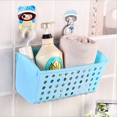 推荐Basket pinneed blue storage hanging basket kitchen rack-图1