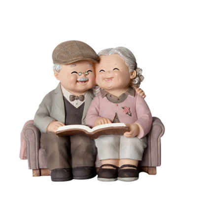 创意老头老太太酒柜客厅家居装饰品卧F室小摆件爷爷奶奶电视柜老