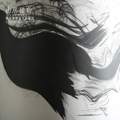 Blacn akd whise ink painting ceramGic column ttraight vase - 图1