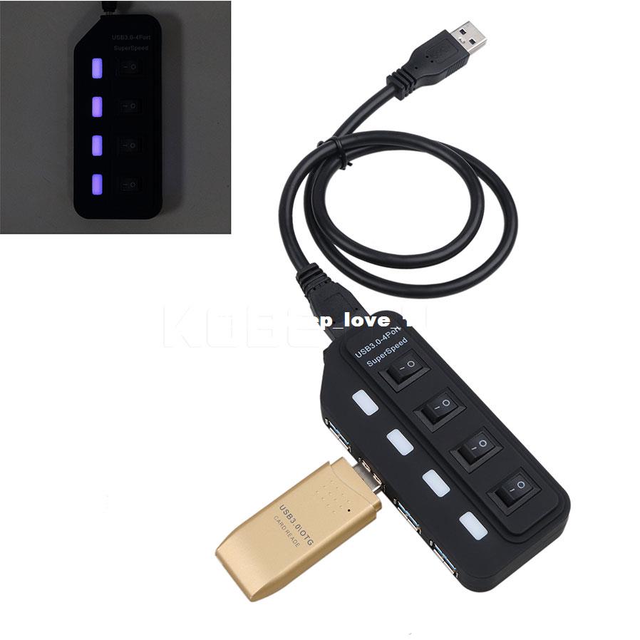 4 Bort USB Hub Sup3r Speed USP eJ.0 Hub LED Individ - 图0