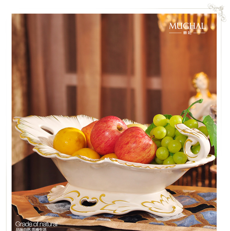 Buy European Luxury Ceramic Fruit Plate Ornaments Home Living Room