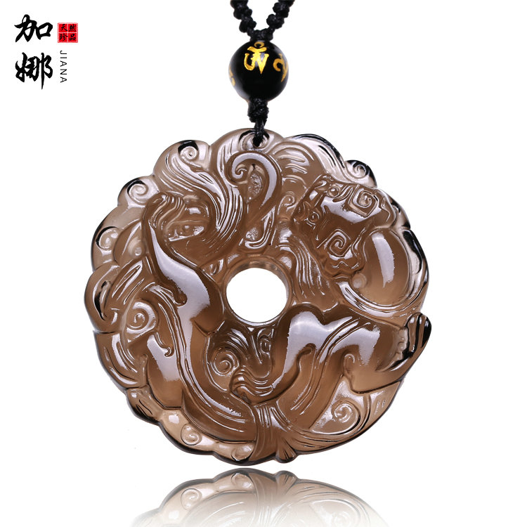Natural ice kind Rainbow eyes Obsidian Dragon Pendant Peace gift