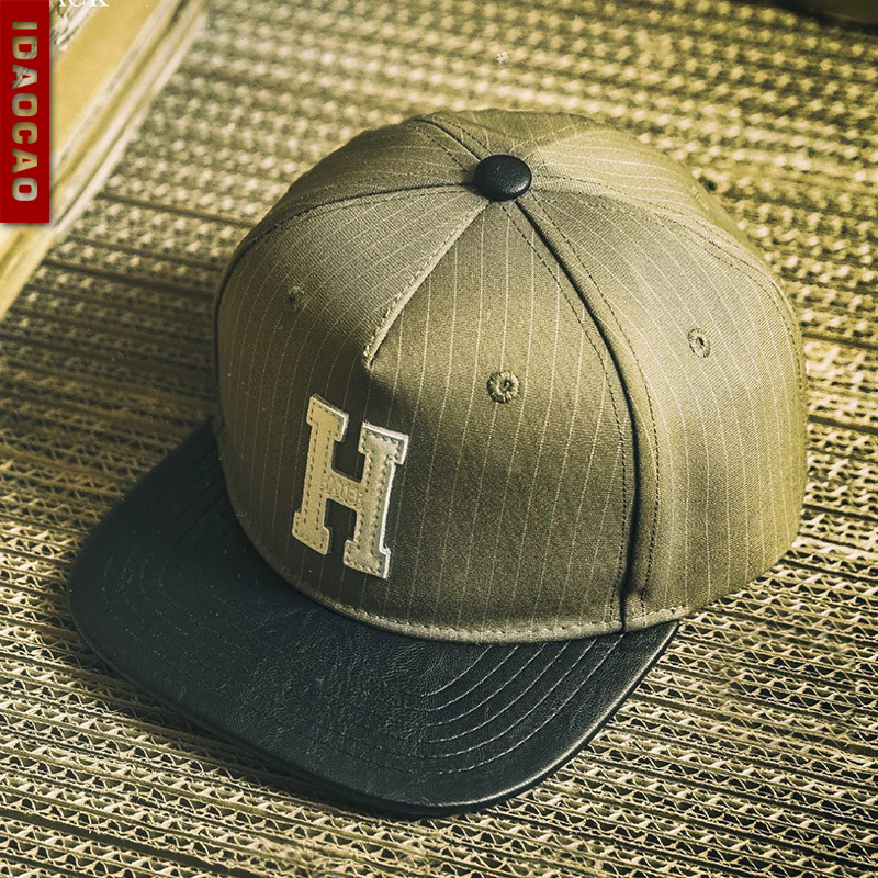 hater black leather snapback