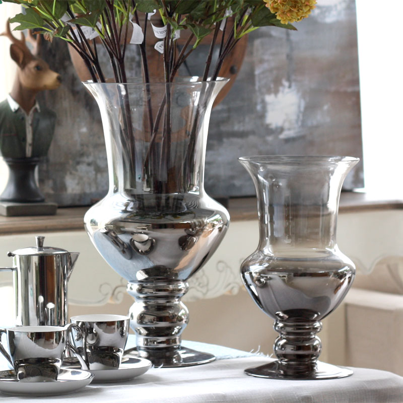 Buy Home Hot Silver Silvered Glass Vase Gradient After European
