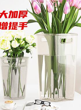 醒花桶透明亚克力花店专用花瓶深水养花桶家用鲜花大号法式醒花筒