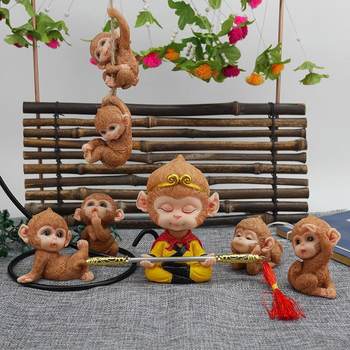 Monkey King Car-Mounted Bobblehead Doll Cute Monkey Car Ornament Sun Wukong Car Creative Car Decoration