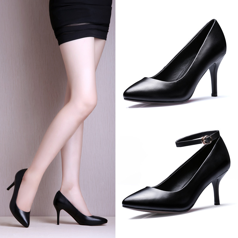 womens black work heels