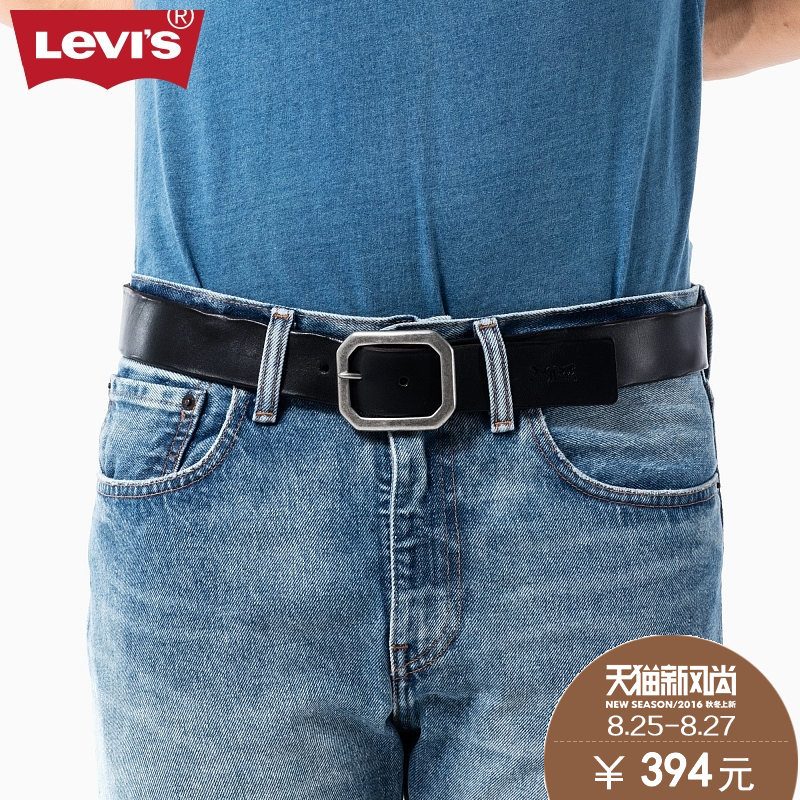 levi's mens black leather belt