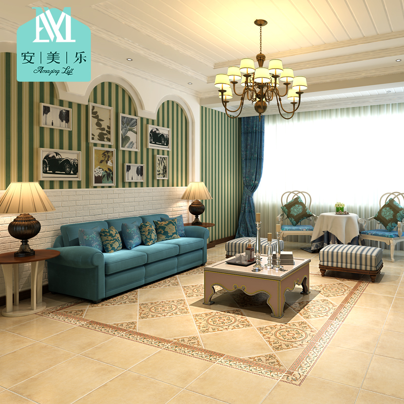 Melody Mediterranean Antique Brick Tile Floor Living Room Antique Brick Tile Floor