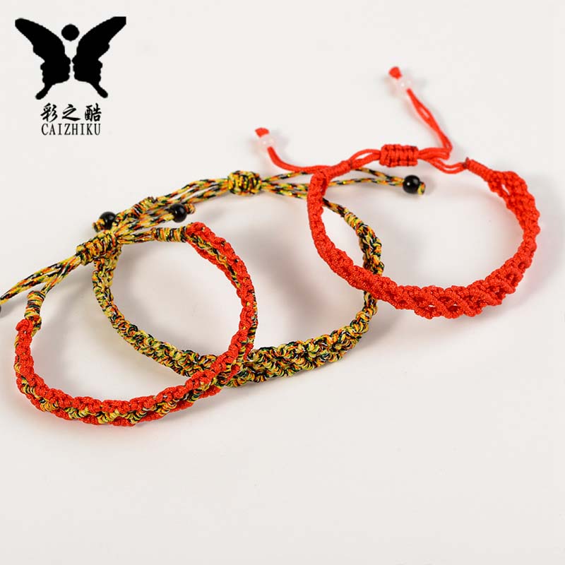 The Cool Color Buddhist Diamond Knot Bracelet Braided Handmade Diamond Knot Bracelet Braided Handmade