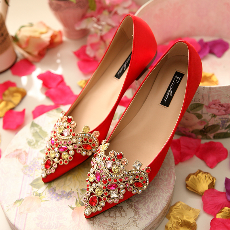 red flat shoes for wedding
